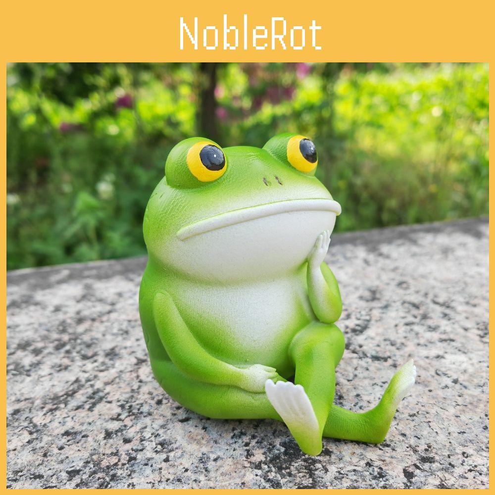 Urocza Zamyślona Żaba Statua Ogrodowa Rzeźba Do Dekoracji Domowego Biurka Z Żywicy