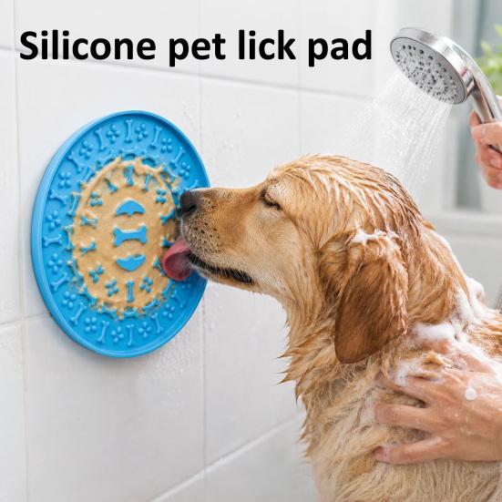 Yousheng Pet Slow Food Mat with Strong Suction Cup, Bone Paw Print Design Dog Feeding Mat, Dog Slow Eating Bowl Accessory for Preventing