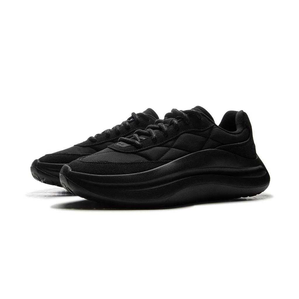 New LiNing Cloud Wave Lace Cushioned Anti Slip And Wear Resistant Lightweight Low Top Casual Shoes Men's Black AGLU299-2