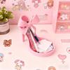 2-Piece Set of High-Heeled Shoe Bow-Shaped Ornament Storage Trays, 3D Printed Ornaments, Pink Desktop Storage Box, Shoe Display Rack, Jewelry Storage 