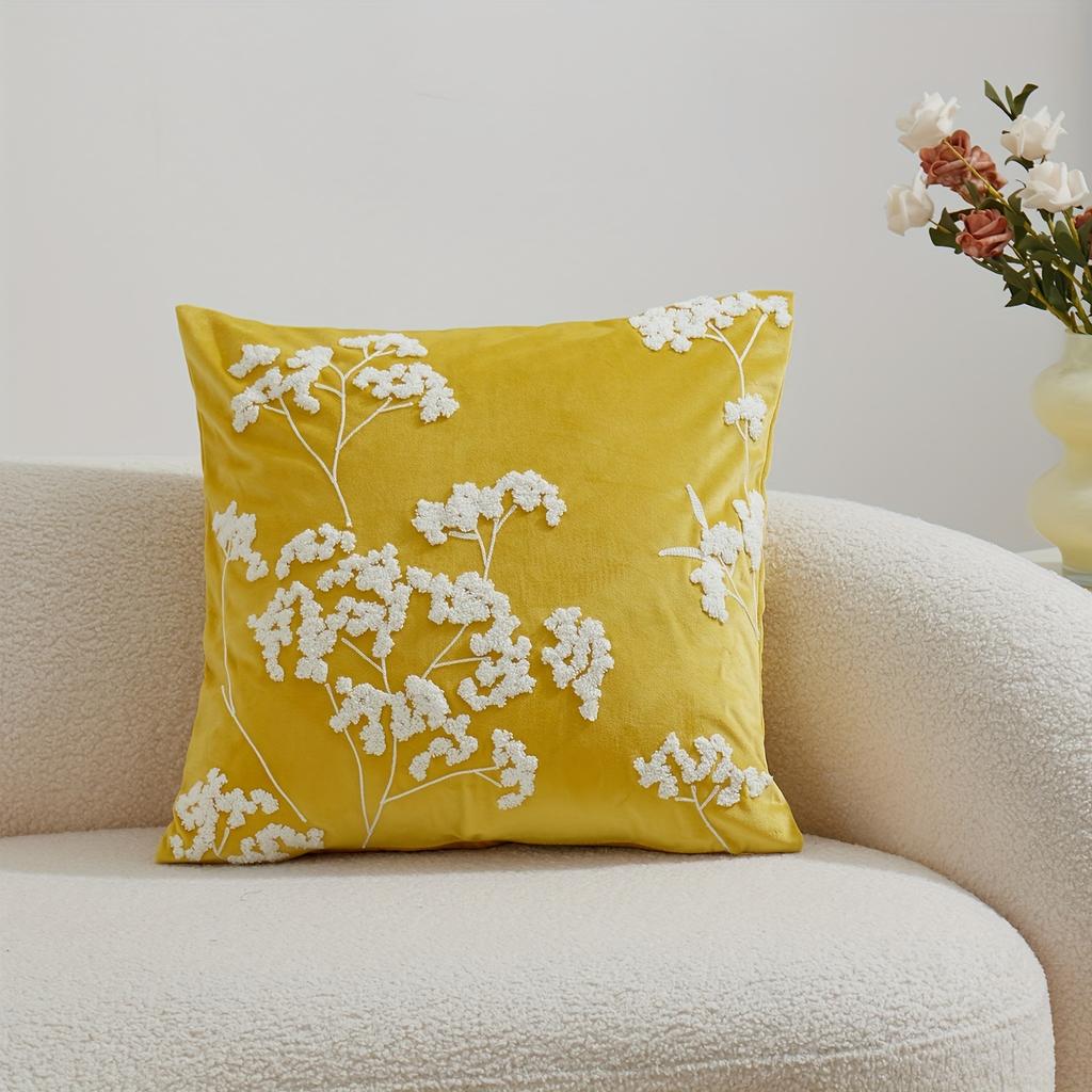 Folk Art Bird Floral Cushion Cover 2D Flat Printed Peach Skin Decorative Pillowcase For Living Room Sofa Home Decor 45X45Cm