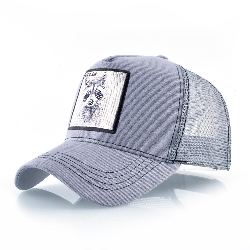 Raccoon Embroidered Mesh Baseball Cap – European & American Street Fashion