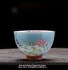 Enamel Color Ceramic Tea Cup Gongfu Tea Set Home Use Drinking Cup  Style Peony Handmade Craft High Temperature Glaze