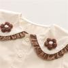 2024 3Pcs Spring Baby Girls Clothing Sets Children Knitted Vest Lace Shirt Pants  Suit Infant Floral Princess Clothes Kids Outfits