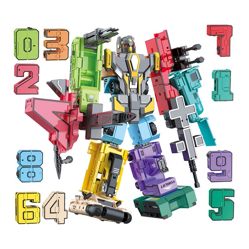 Children's Transforming Number Robot Toy Combiner – Assembled Autobot