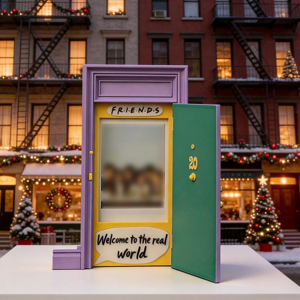 Jednoduchý fialový dveřní vertikální fotorámeček Kreativní magnet na ledničku 3palcový multifunkční žlutý fotorámeček Dárek pro přátele