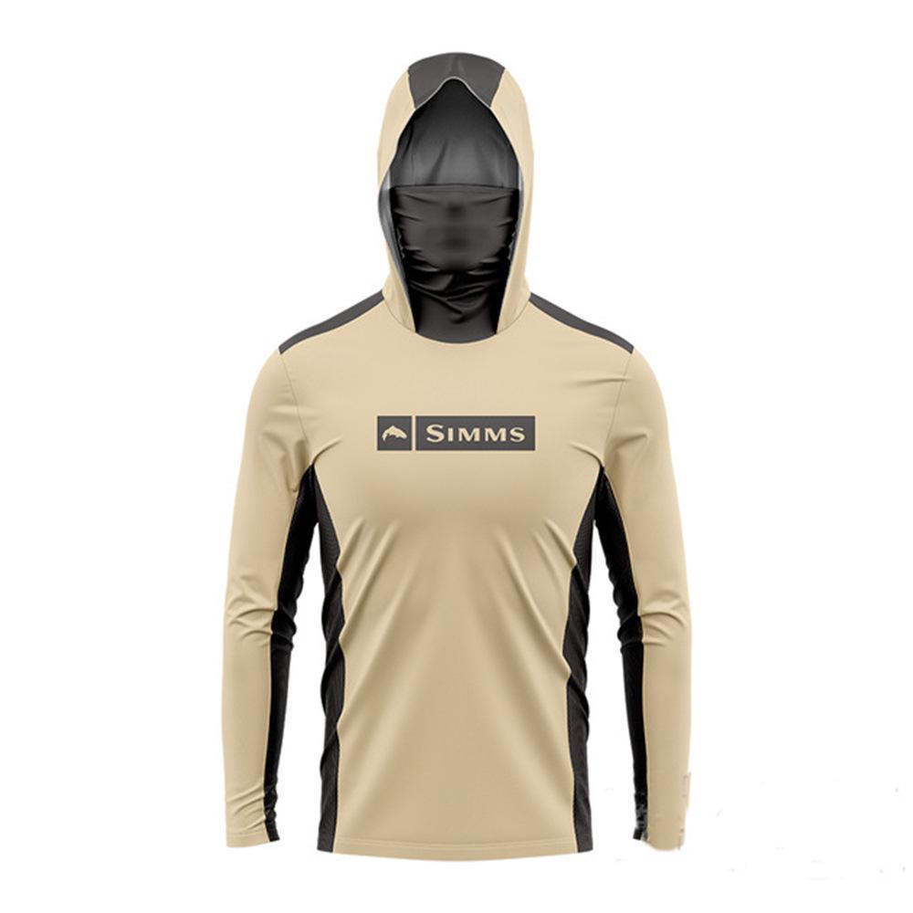 SIMMS 2024 Men's Hooded UV Protection Long Sleeve Fishing Shirt with Sun Protection Mask