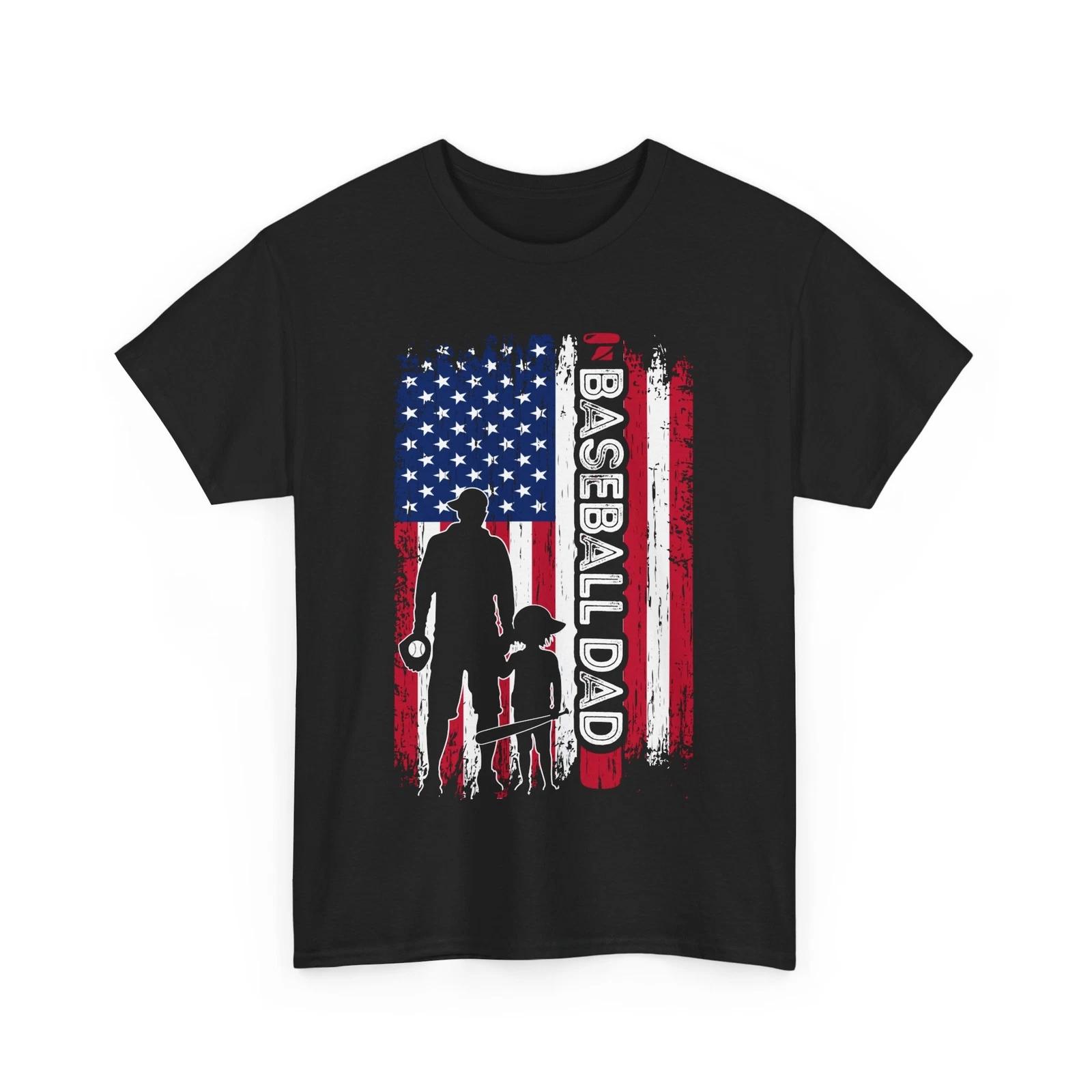 

Baseball Dad American Flag Shirt, Baseball Player Shirt, Father s Day Shirt M