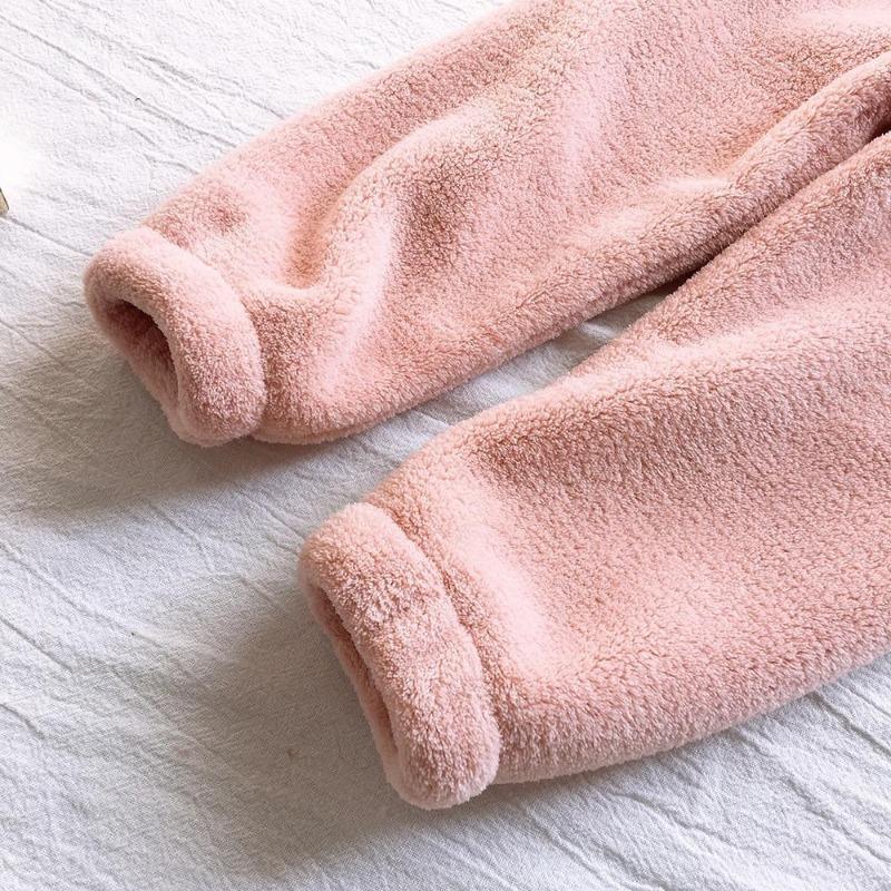 Móda Jaro Podzim Zima Dětské Kalhoty Baby Fleece Kalhoty Děti Chlapci Dívky Pohodlné Kalhoty Běžné Teplé kalhoty na spaní