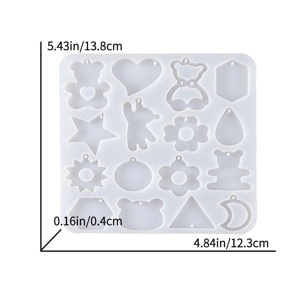 Early Riser DIY Resin Mold: Silicone Molds for Cartoon Animal & Geometric Pendants, Earrings (Rabbit, Bear, Butterfly, Flower)