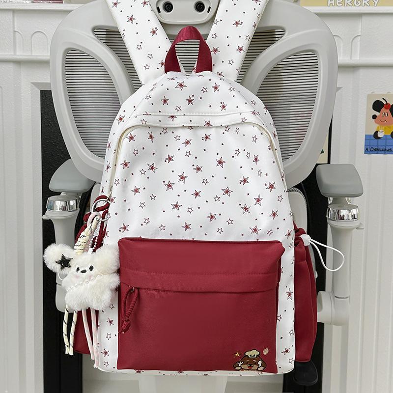 Schoolbag cute contrasting backpack female stars cute small fresh backpack high school student college student junior high school girl schoolbag