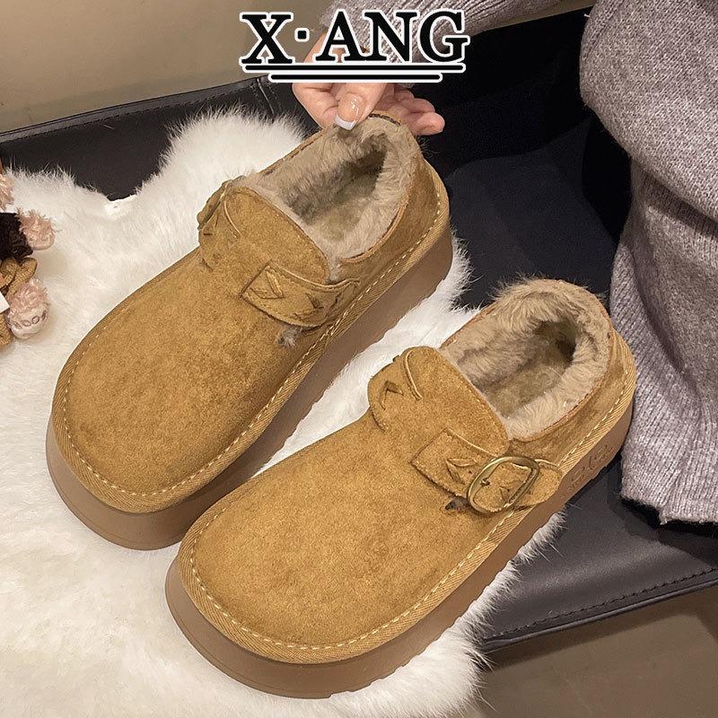 Winter Thick-soled Non-slip Wool Snow Boots Women's Velvet Thickened Warm Cotton Shoes Bread Shoes Women