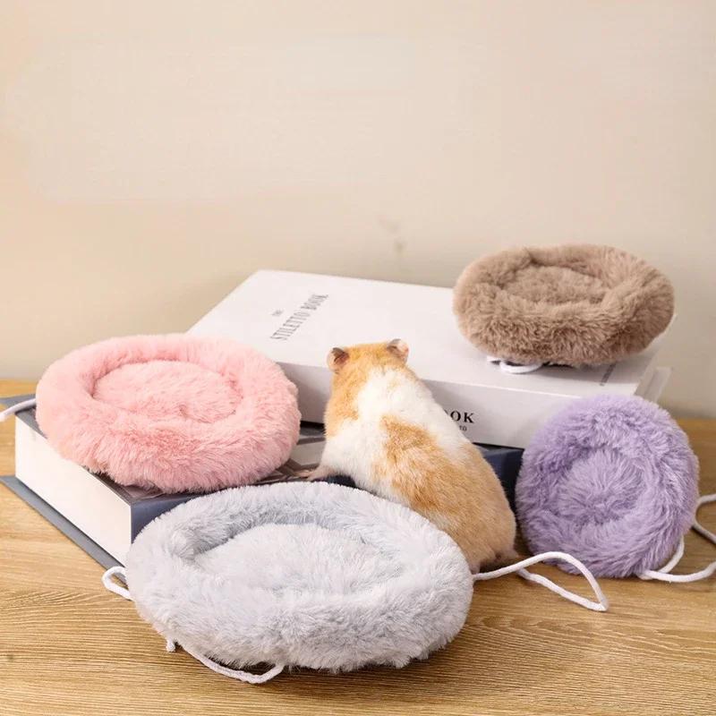 Round Hamster Nest Bed Keep Warm Sleeping Bed for Guinea Pigs Hedgehog Chinchilla Rabbit Small Animal Cage Bed Accessories