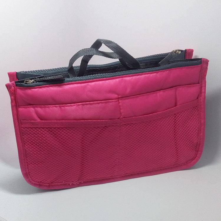 Multicolor Polyester Travel Makeup Bag With Double Zippers For Organizing Cosmetics And Toiletries