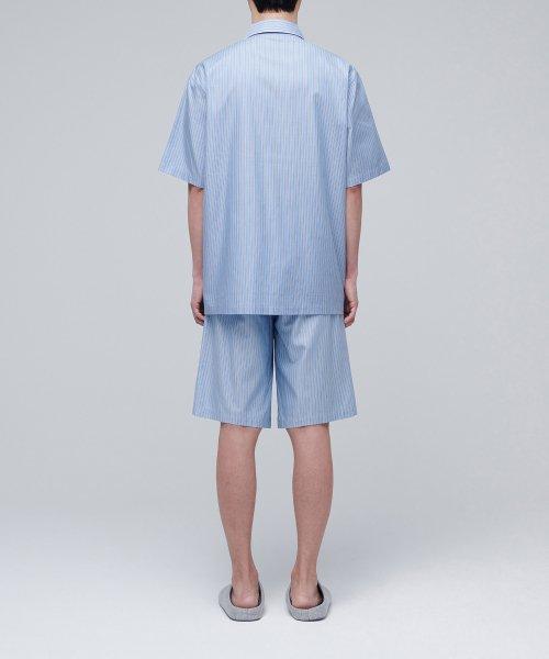 [Musinsa Standard] Cotton Tencel Half Pajama Set [Sky Blue Stripe] [Shipped from Korea] 100% Authentic