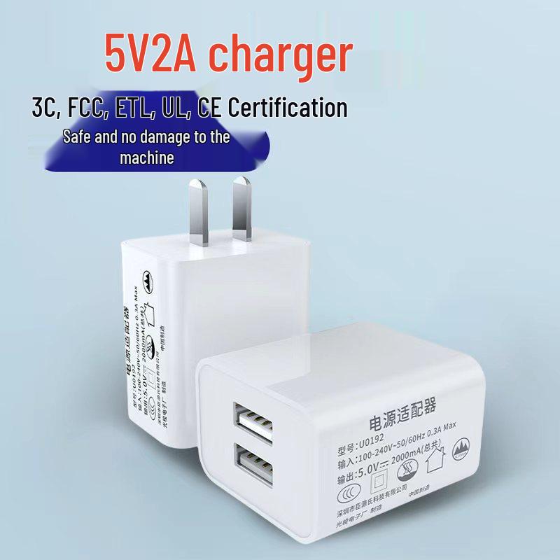 White Dual USB Fast Charger Plug for Mobile Phones (One Box)