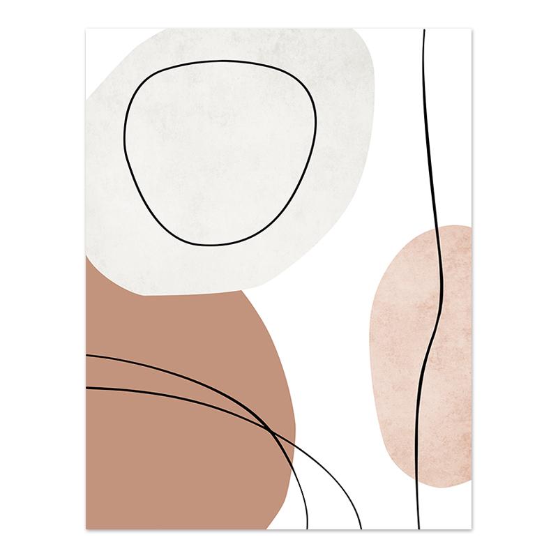 Boho Abstrakt Geometrisk Sol Rising Rainbow Beige Lerret Maleri Vegg Kunst Bilder Plakater Print Interiør Stue Hjem Innredning