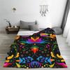 Individuell 3D-gedruckte Mexikanische Blumen Otomi Und Vögel Decken Bequem Weich Flanell Herbst Überwurfdecke für Sofa Zuhause Bett