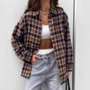 Women S Vintage Plaid Long Sleeve Loose Cardigan Shirt Summer Casual