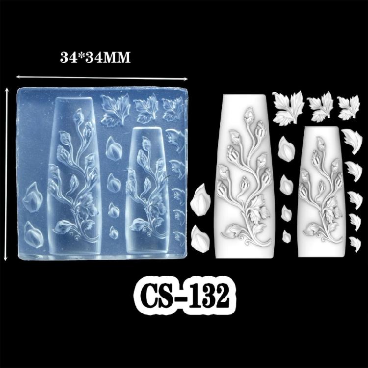Beautiful 3D Floral Nail Art Silicone Mold Elegant Carving Flower Nail Art Accessory Mold for DIY Resin Designs