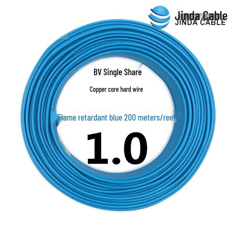 Jinda 2.5mm² Copper Core Wire: 4/1 Square Millimeter, Flame Retardant, BV Single Core for Home Décor