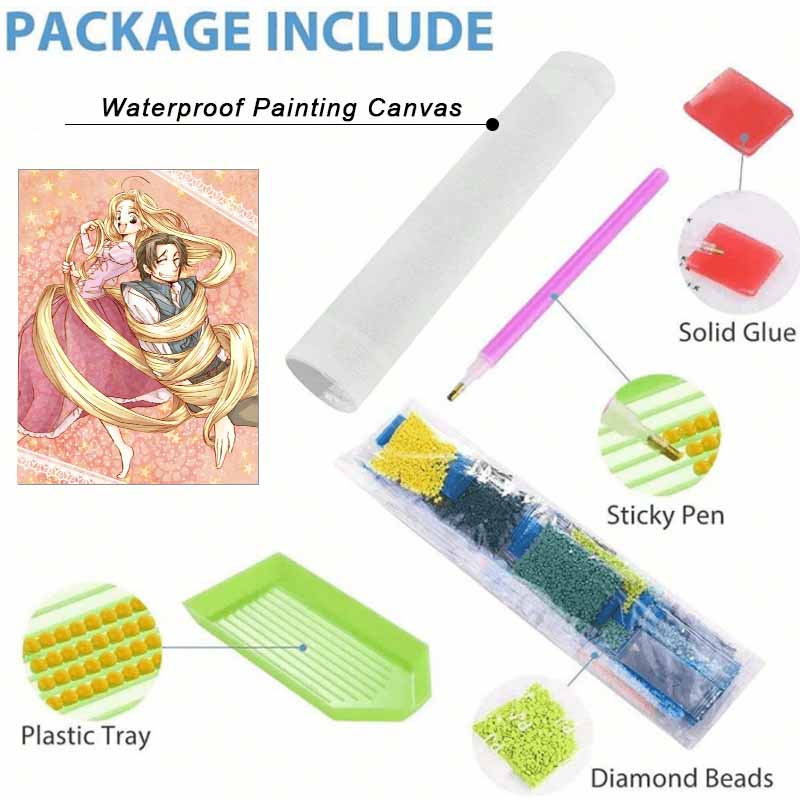 Disney Diamond Painting Kit Rapunzel & Flynn 5D Diamond Art Home Decor Creative Handmade Gift