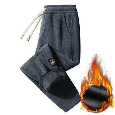 Corduroy Men's Thick Casual Pants Outdoor Warm Fashion Stretch Sports Pants Joggers Comfortable Bound Feet Sweatpants