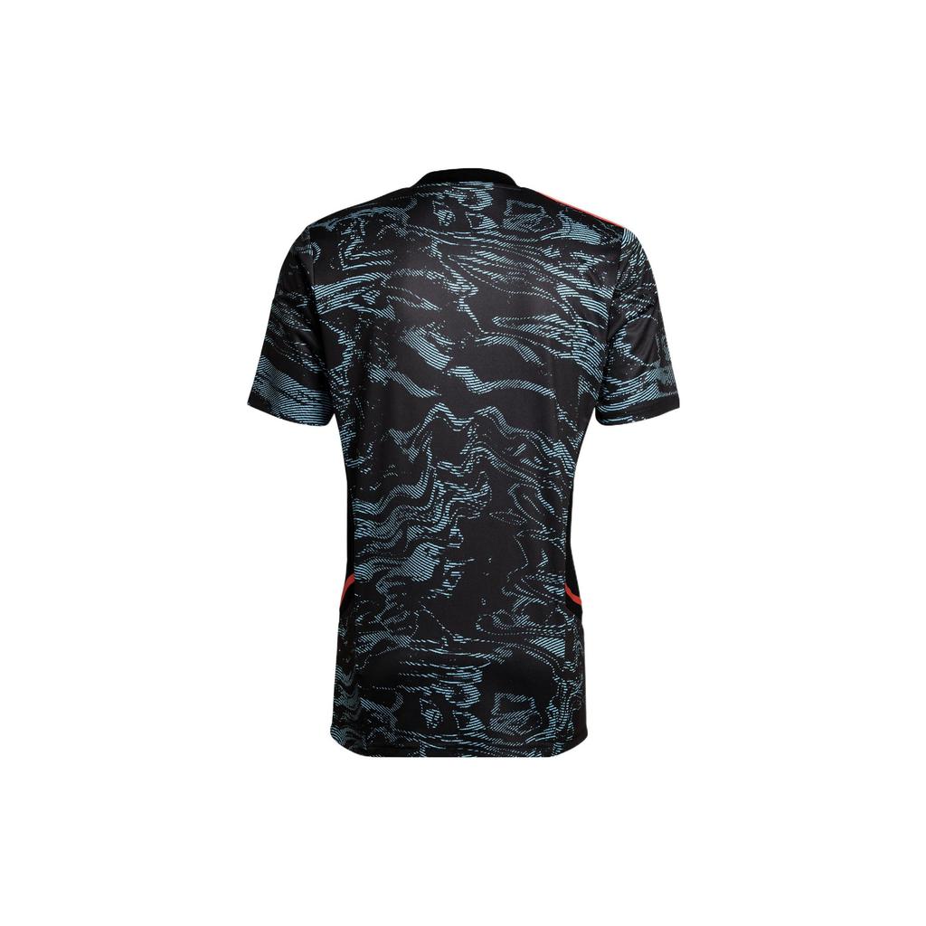 Adidas Letter Print V-Neck Slim Fit Arsenal Jersey Short Sleeve T-Shirt Men Tops Blue HC1251