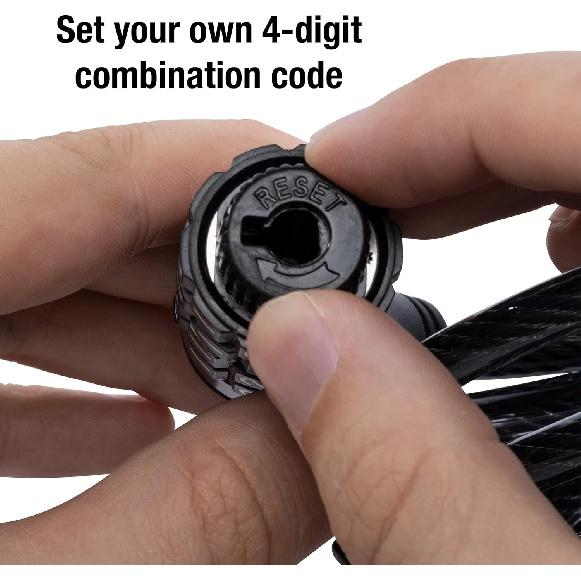 Master Lock Fahrradschlosskabel, Stellen Sie Ihr eigenes Fahrradschloss ein, Kabelschloss für Outdoor-Ausrüstung, Schwarz