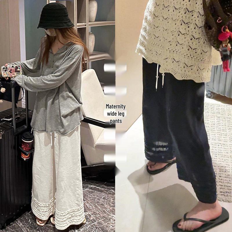 Lace Maternity Wide-Leg Trousers - Spring/Summer 2026 Collection Extra Large