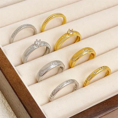 Medieval Brushed Retro Open Ring Niche Design Sense Light Luxury High Sense Fashion Simple Court Style Ring Female