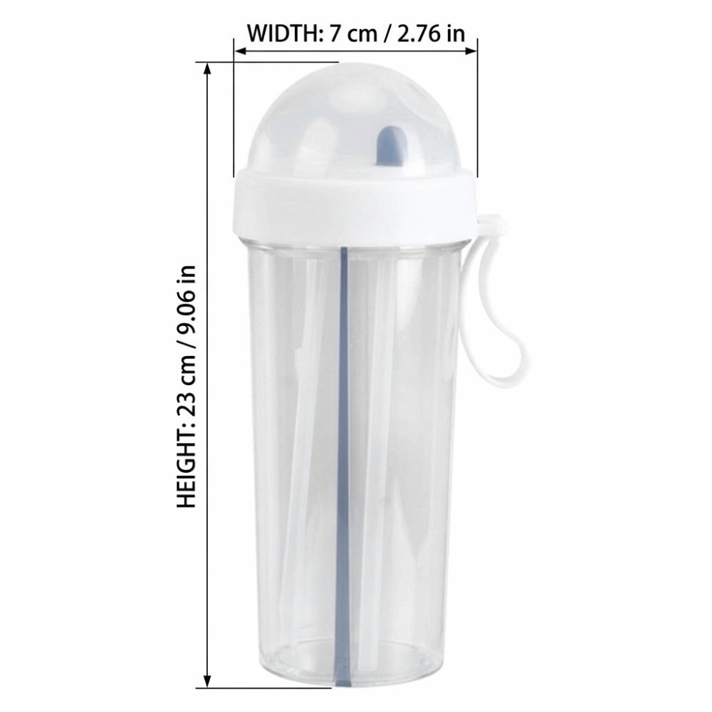 600ML Water Bottle With Tubes Large Capacity Cup Smooth Surface Sport Tumbler  Couple Gift белый