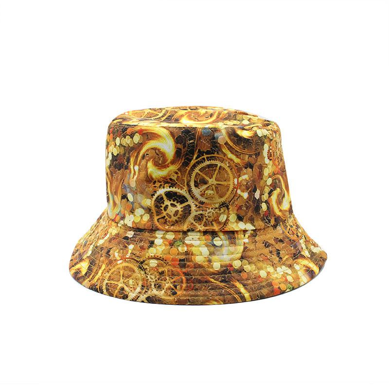 Double-Sided Tie-Dye Bucket Hat Women'S Color Printed Pot Hat Sunscreen Sun Hat