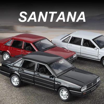1:32 Santana Cc Miniature Model Toy Diecast Alloy Car Sound Light Pull Back Door Opened Front Wheel Steering Cars Boy Gift Adult