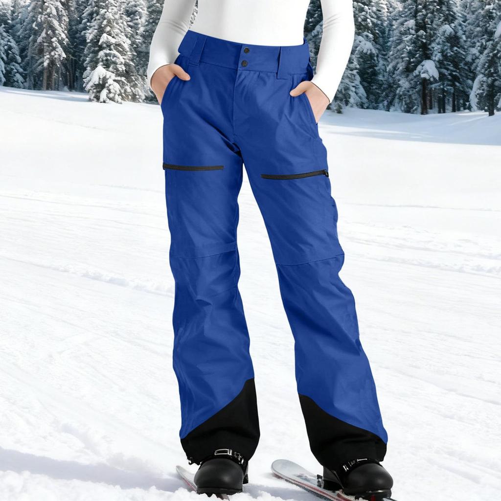 Pantaloni da Sci da Donna Impermeabili Imbottiti per Snowboard con Vita Regolabile Tasche con Zip Passanti per la Cintura e Polsini Rinforzati