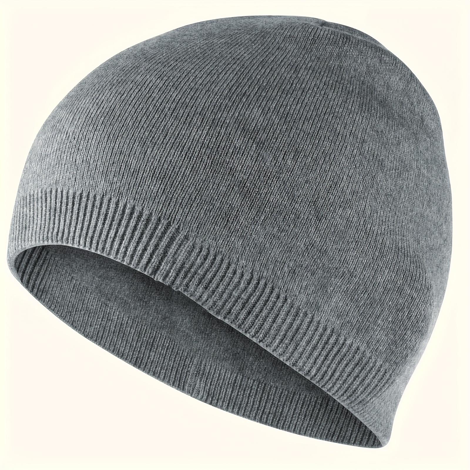 Knitted Winter Warm Hat Caps Beanie Unisex for Men Winter Knitted Hats Soft Warm Beanie for Women Men Skull Knit Hat Cap серый