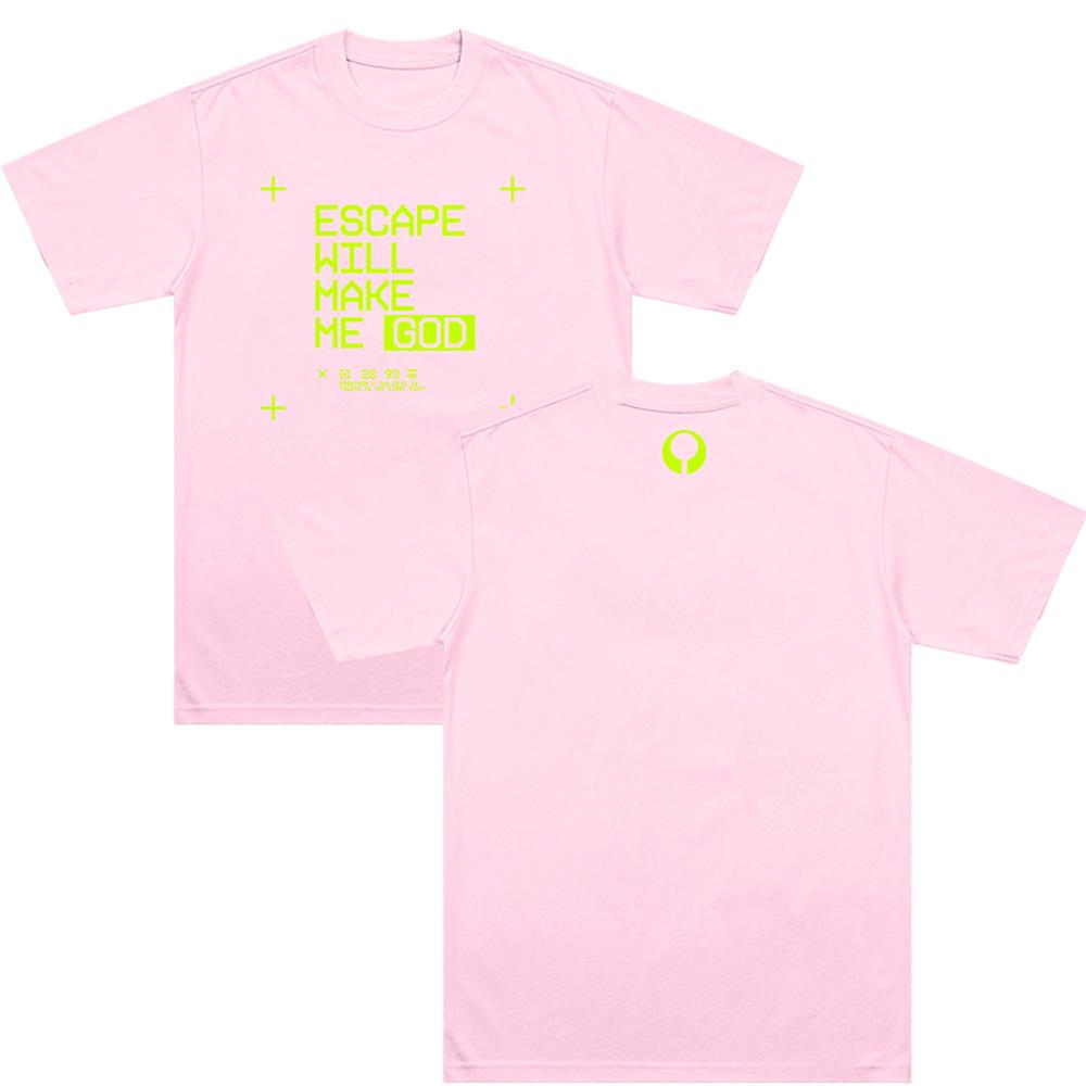 Escape Will Make Me God Design Tees Game Marathon Graphic Print T-Shirt Unisex Streetwear Short Sleeve Loose  Men Women T Shirts Anime T-shirt