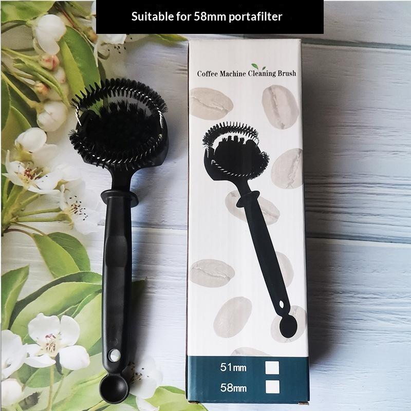 1Pcs Coffee Machine Cleaning Brush Long Handle Nylon Bristles 51Mm/58Mm Espresso Machine Cleaner For Coffee Shop