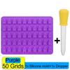 100/50x Gummy Bear Mold with Dropper Silicone Chocolate Mold Fondant Chocolate Candy Maker Moulds DIY Baking Decorating Tools