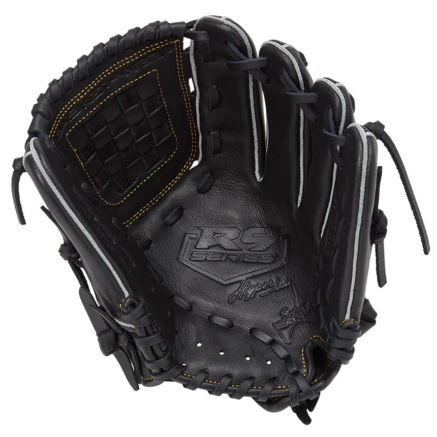 Rawlings HYPER TECH R9 SERIES Baseball Throw Glove, Junior/Jr., Kids, All-Around, Black, Medium, Right-Handed