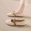 French Shallow Mouth Flat Bottom Small Leather Shoes Women's 2025 New Summer Skirt Pregnant Women Sandals Soft Leather Evening Beanie Shoes