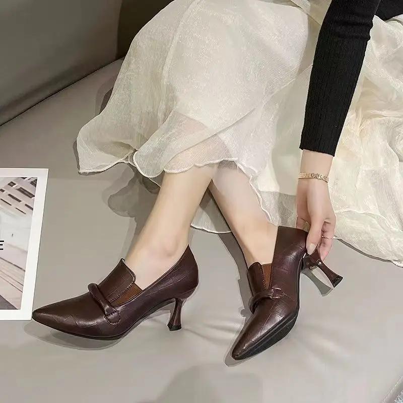 Fashion High Heels Women's Shoes Office Pumps on Heeled Pointed Toe Ladies Stilito Chic Point Shoe Quick Delivery Stylish Summer 2025 39