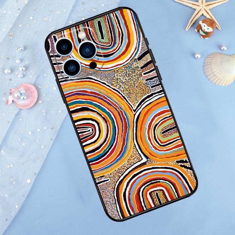 Aboriginal Art Print Case For iPhone 17 Pro Max 16 15 14 13 12 11 Pro Max Plus 12 13 Mini 16e 17 Air Back Cover