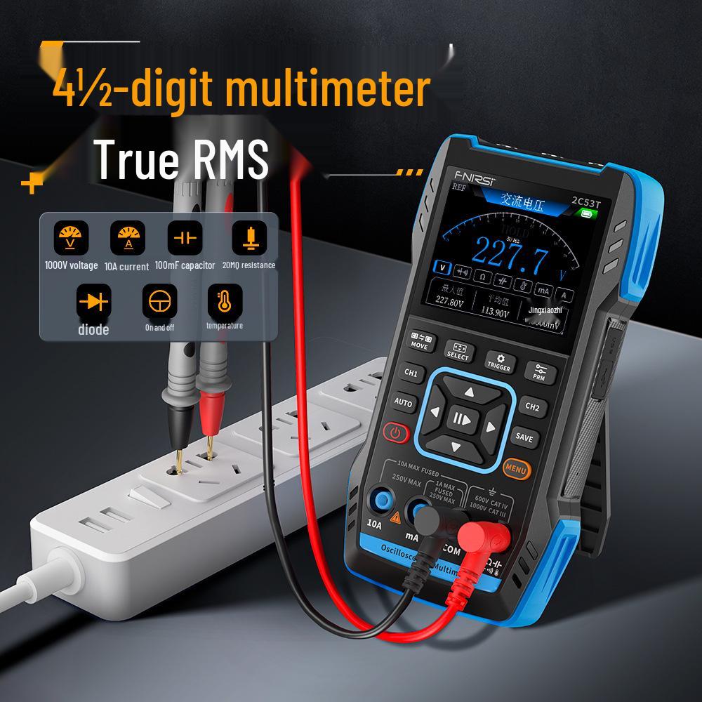 FNIRSI 2C53T Upgraded Dual-Channel 50M Digital Oscilloscope & Multimeter Signal Generator 3-in-1