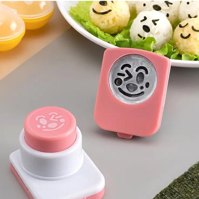 DIY Formičky na rýžové koule Řasa Nori Vykrajovátko Úsměv Kreslená rýžová koule Onigiri Forma Embosovací zařízení Forma na sushi Dekorace do bento