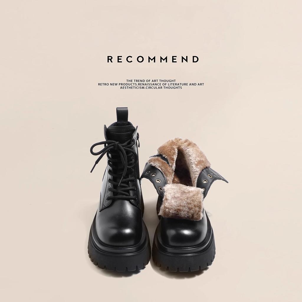 Snow boots women's fleece thickened warm cotton shoes 2025 new women's shoes winter Martin boots platform short boots