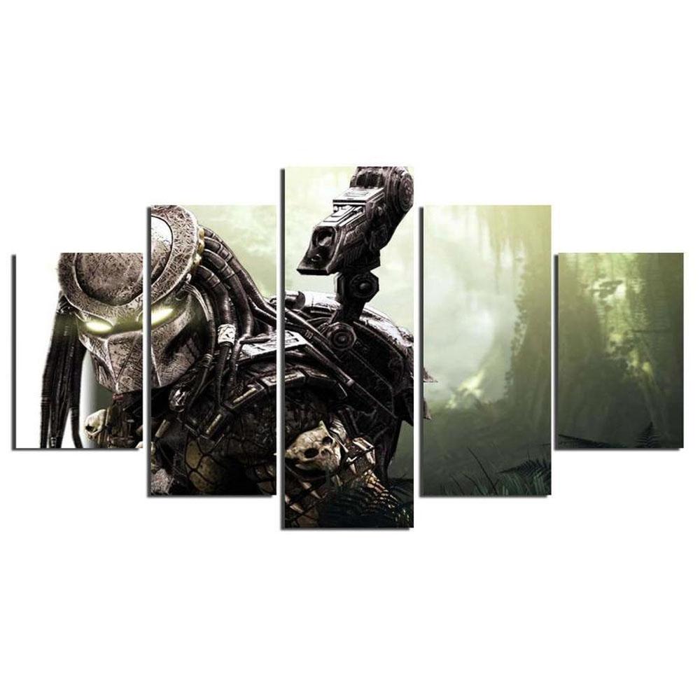 No Framed 5 Pieces Alien Vs Predator V2 Movie Kids Gift HD Wall Art Canvas Posters Pictures Paintings Home Decor for Living Room