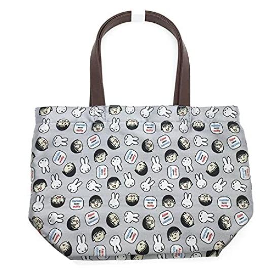 

Watanabe maruko meets miffy jacquard tote bag, grey, H24 x W33 x D12cm