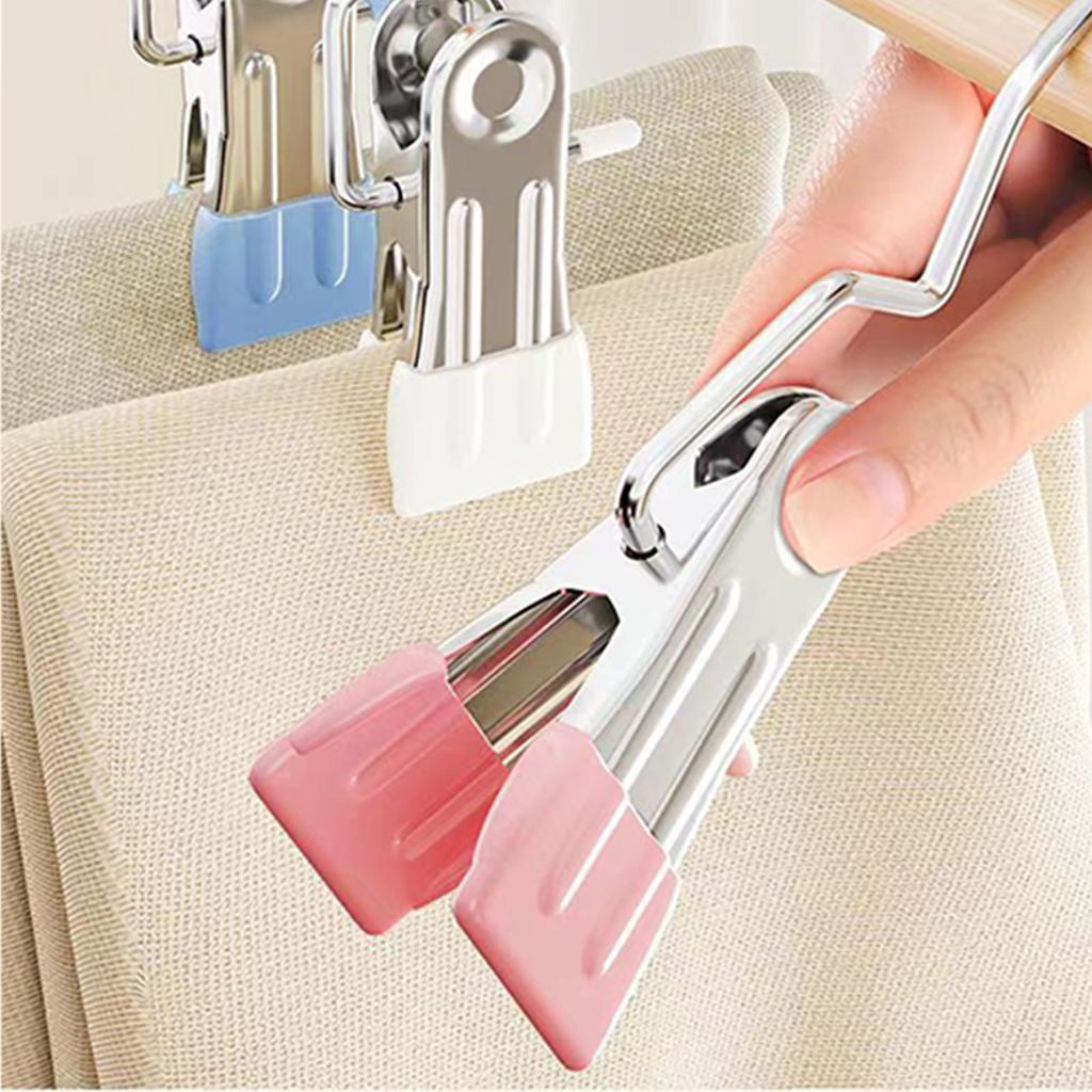 Attachment Hook, Space-Saving Clothes Hook Organiz Stainless Steel Clothespins With Hook Laundry Organizer Portable Hanging Clip Wardrobe Rack Efficie