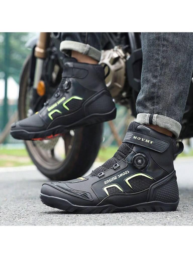 Rutschfeste Motorrad-Stiefel für Herren mit Gummisohle und Mikrofaser für Sport und Schutz